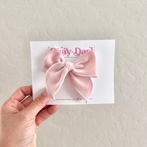 Ballerina Pink // Velvet Mini Fay Bow